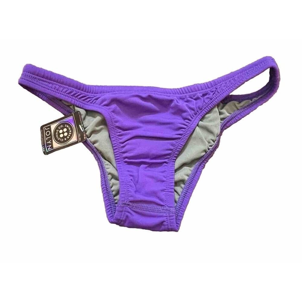 JOLYN Brazil Cut Purple Bikini Bottom Medium